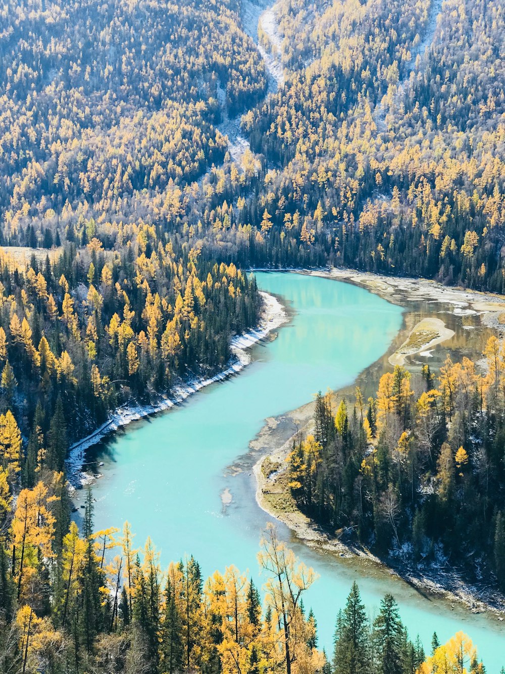 aerial-photography of lake