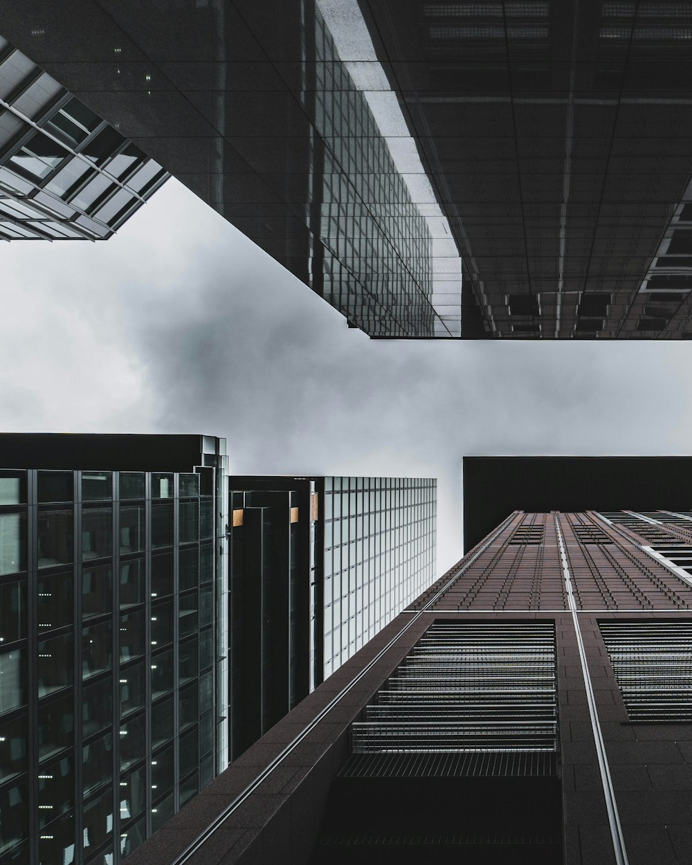 low angle photography of concrete buildings