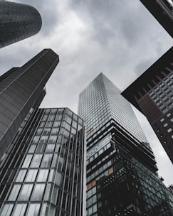 a group of tall buildings standing next to each other