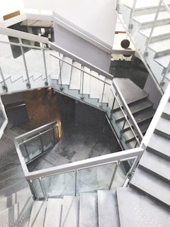 gray concrete stairs inside house