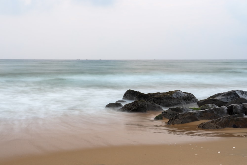 time lapse photo of seashore