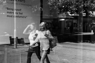 two women on road
