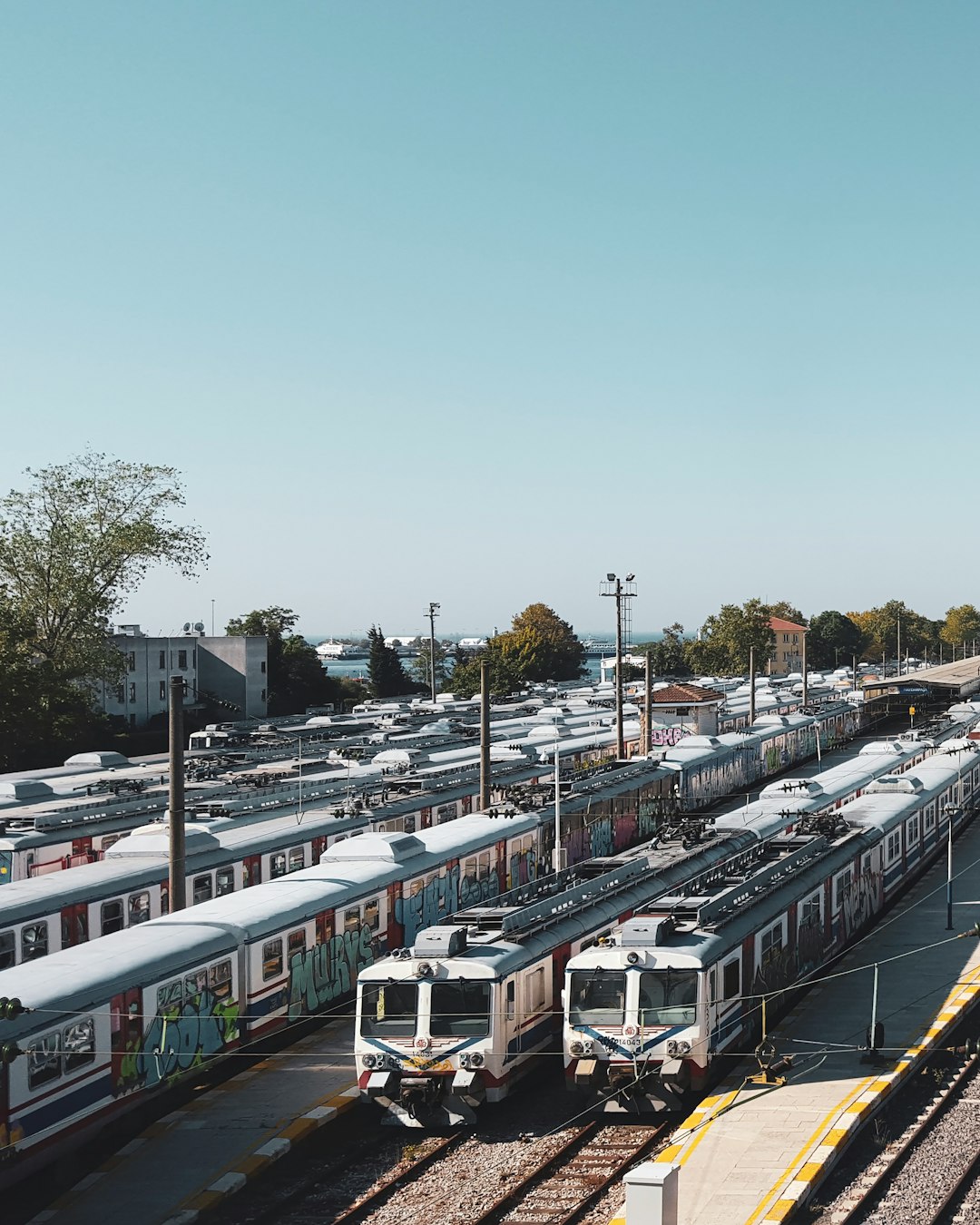 aerial-photography of train