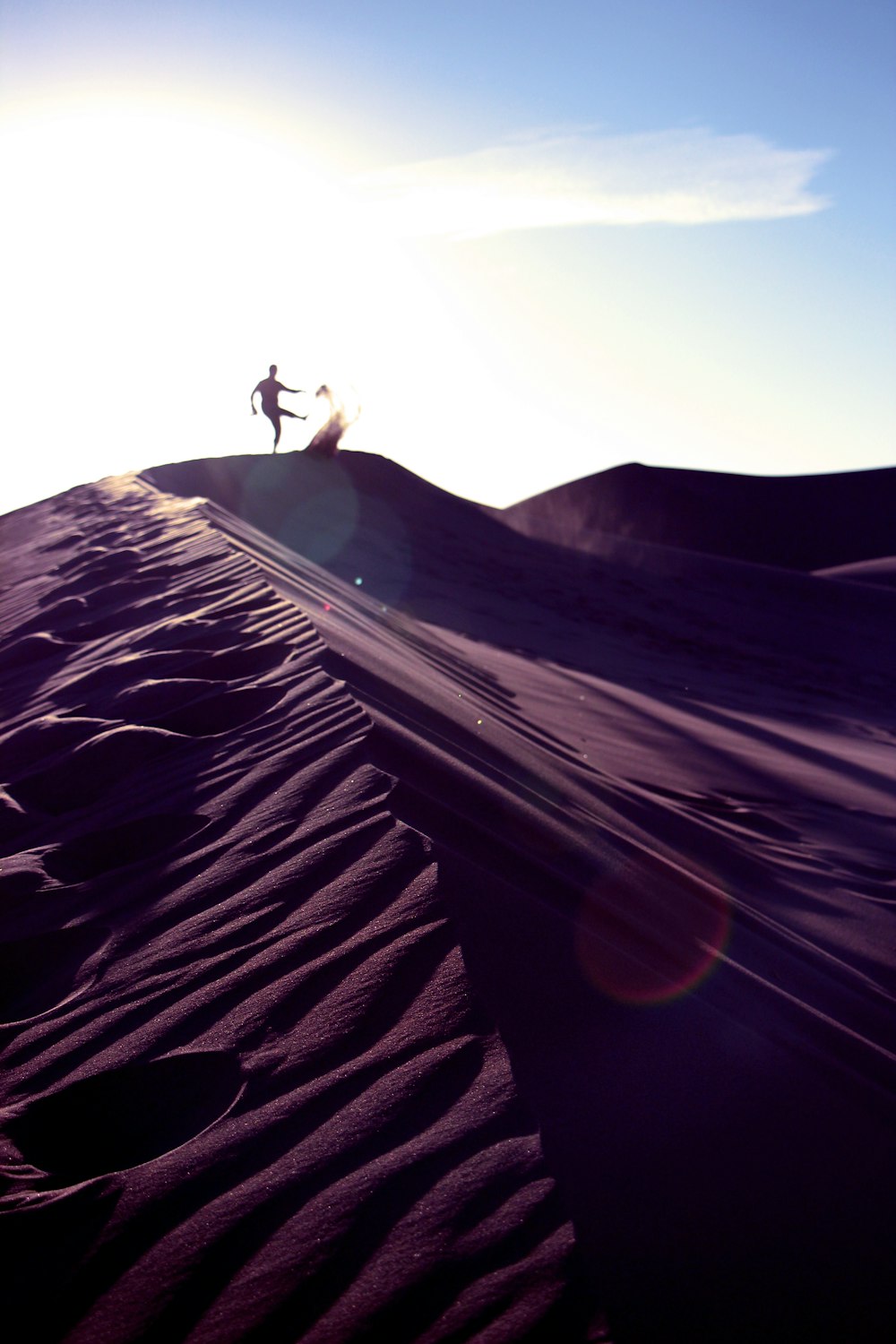 person standing on top of dessert area