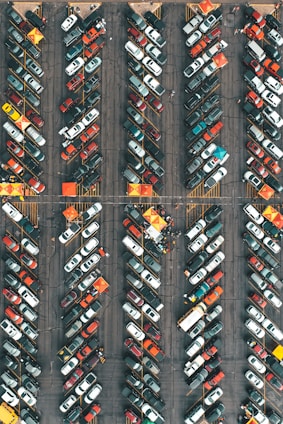 assorted-color vehicles