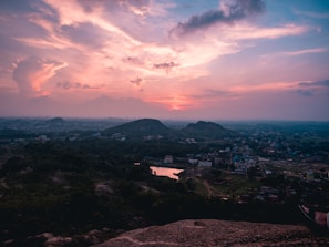 A scenic view of Parral's landscape during sunset.