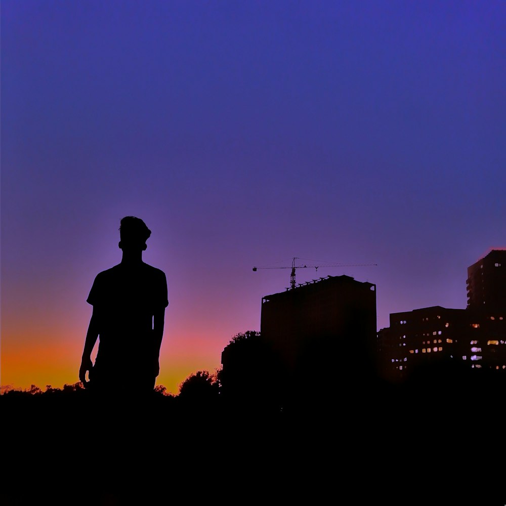 silhouette photo of man