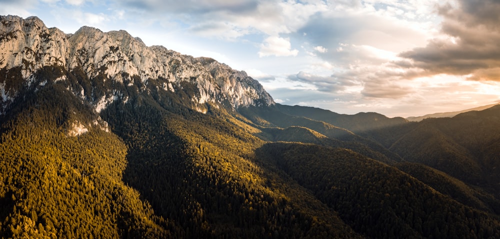 aerial photography of mountain