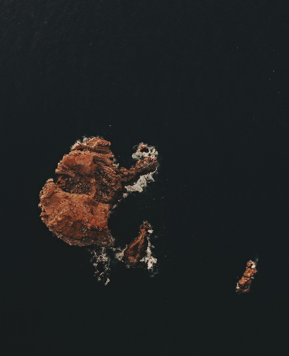 an aerial view of a body of water