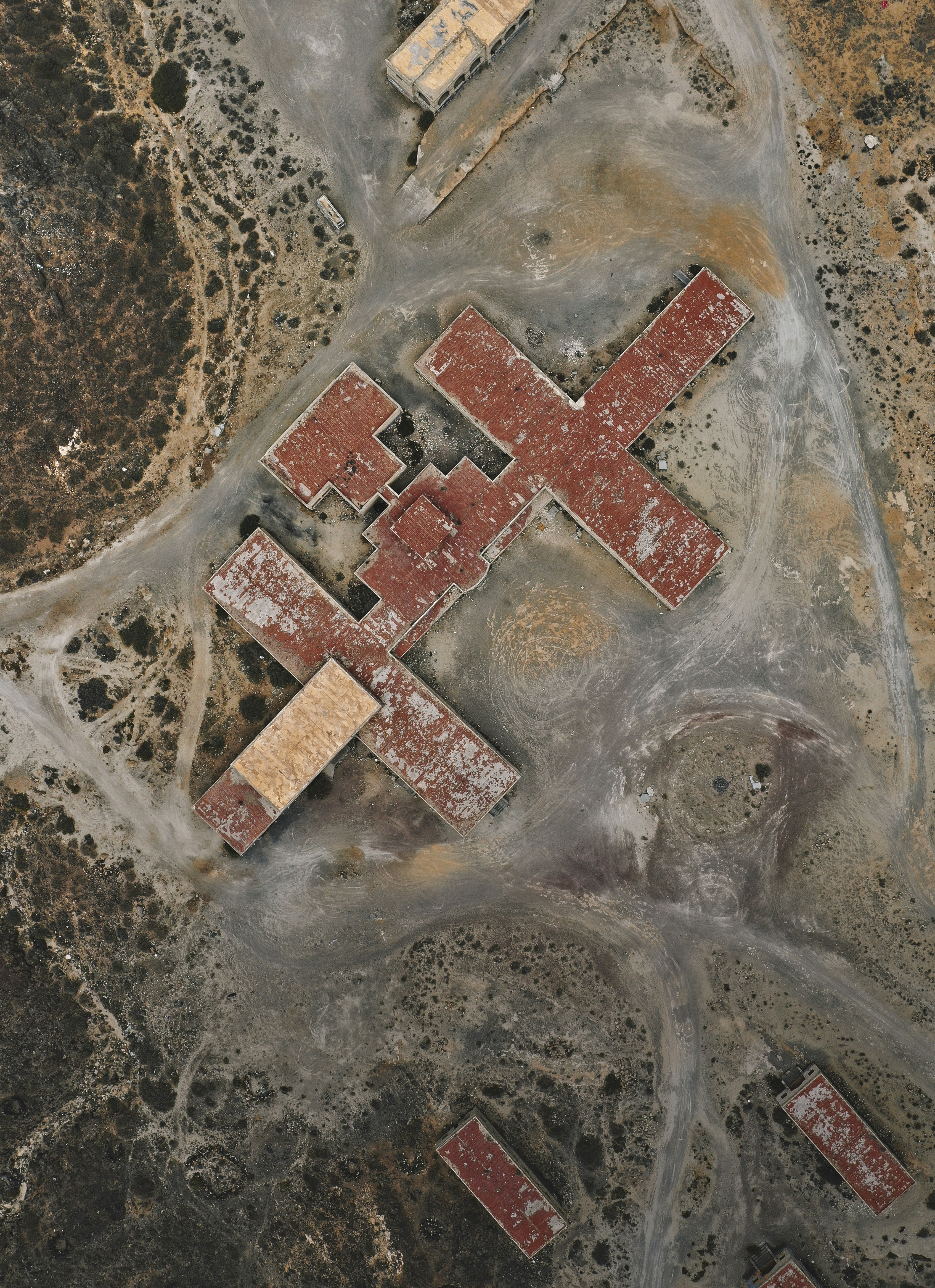 aerial view of village