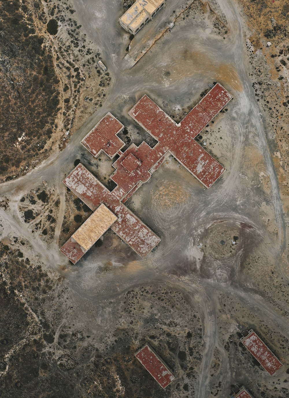 aerial view of village