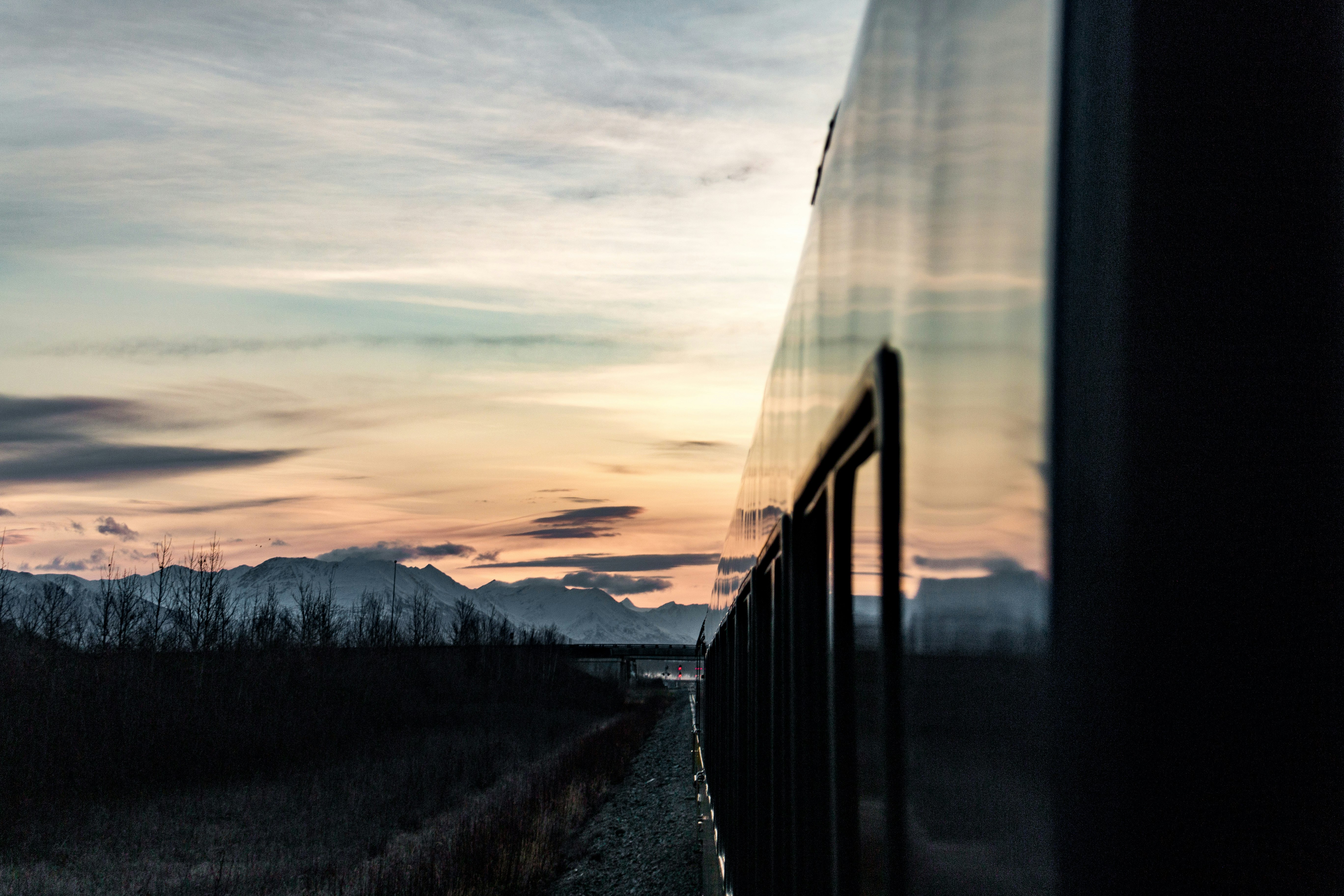 architectural photography of train