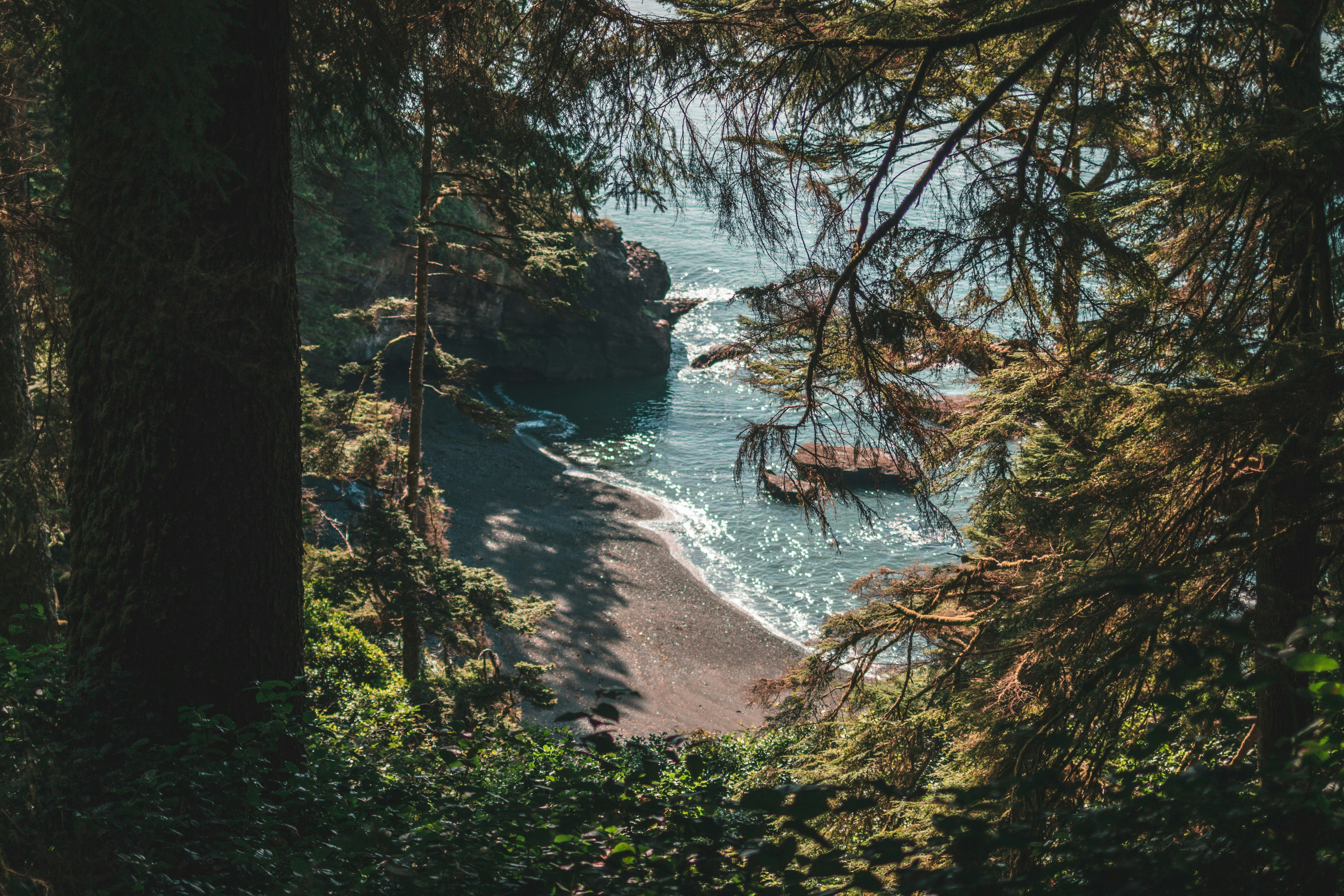 sea beside mountain