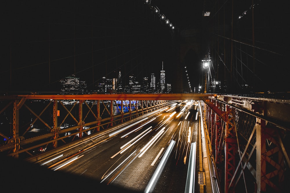 time lapse photography of road