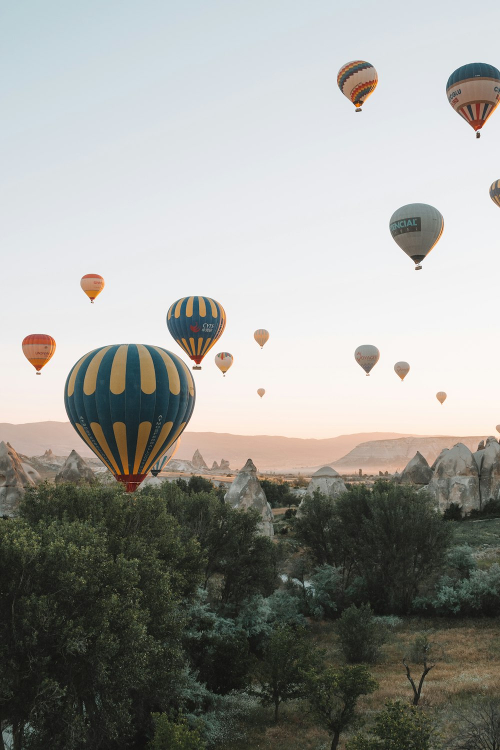 flying hot air balloon lot