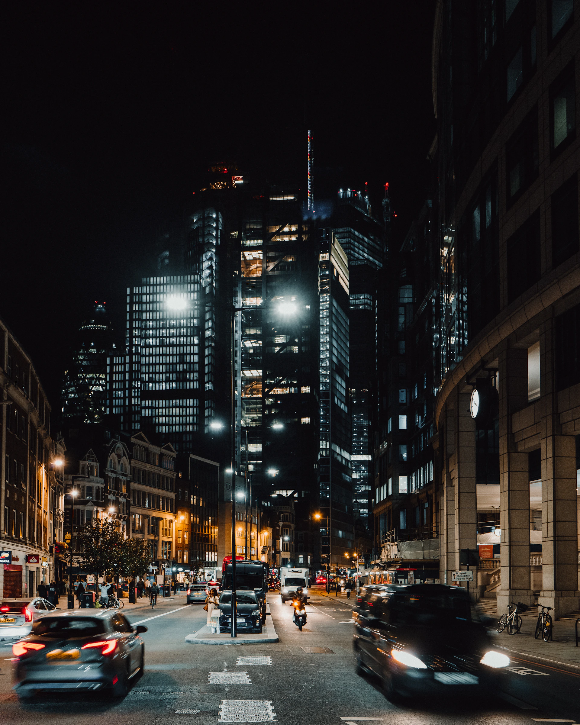 cars near high-rise buildings