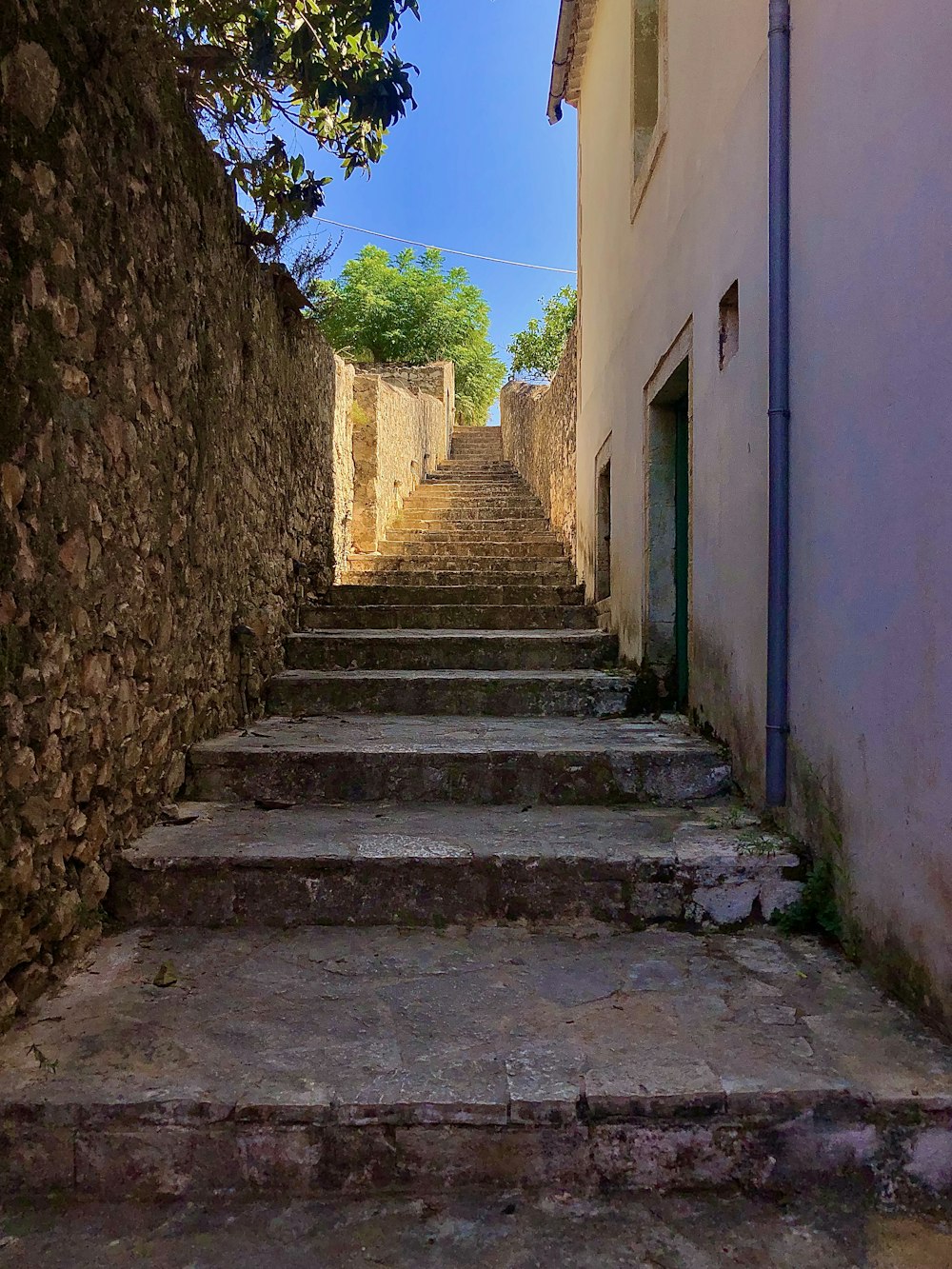 gray concrete stairs