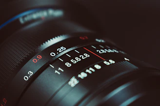 black DSLR camera lens