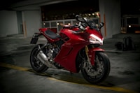 Motorcycle parked at overlook