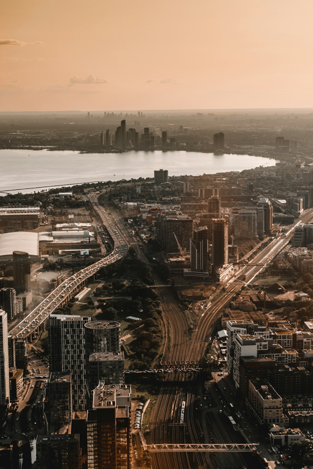 aerial photo of city