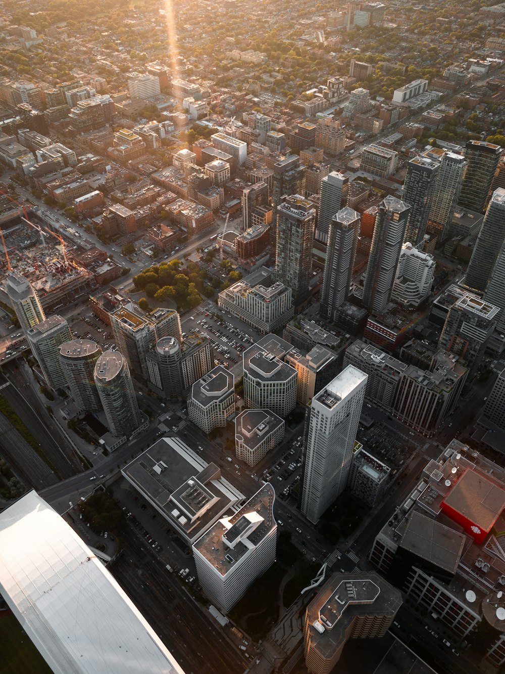 high-angle photo of city buildings