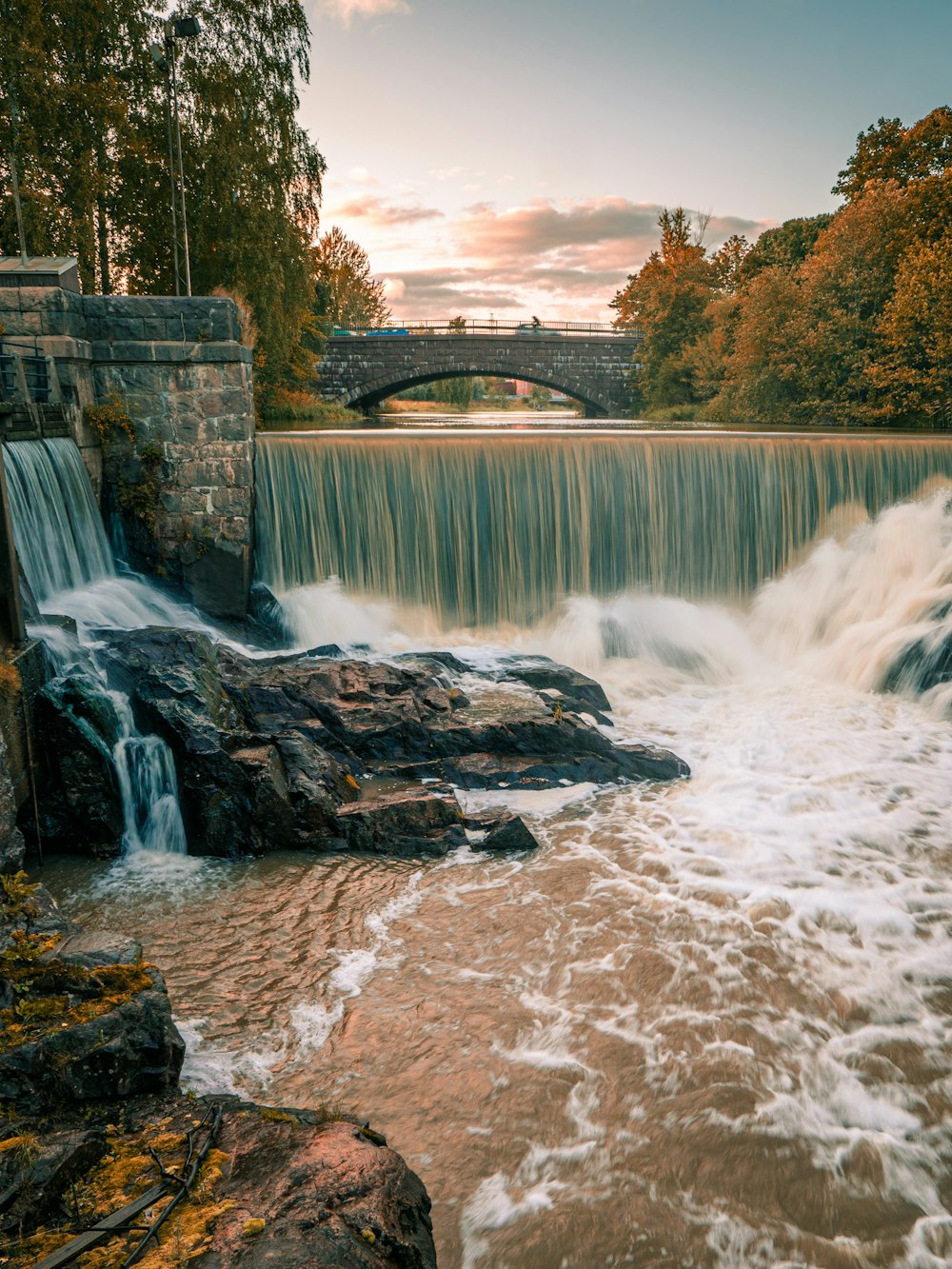 waterfall in timelapse photo