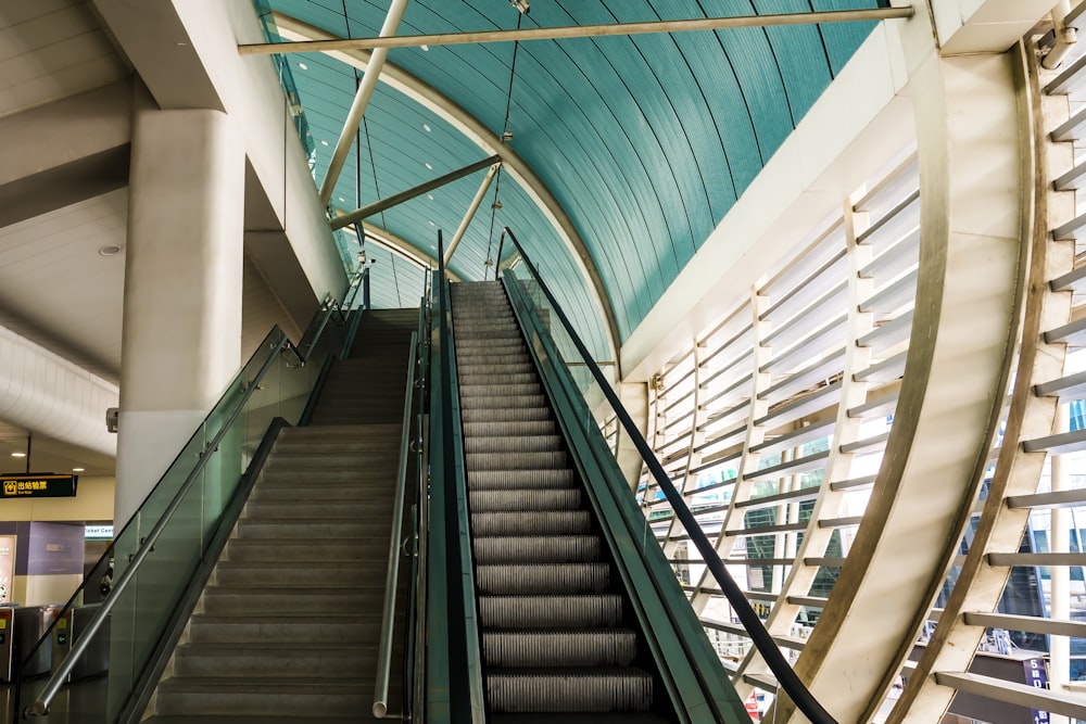 grey escalator