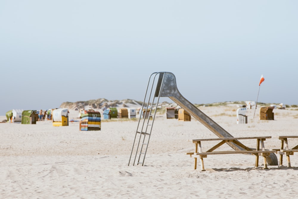 gray metal sand slide during daytime