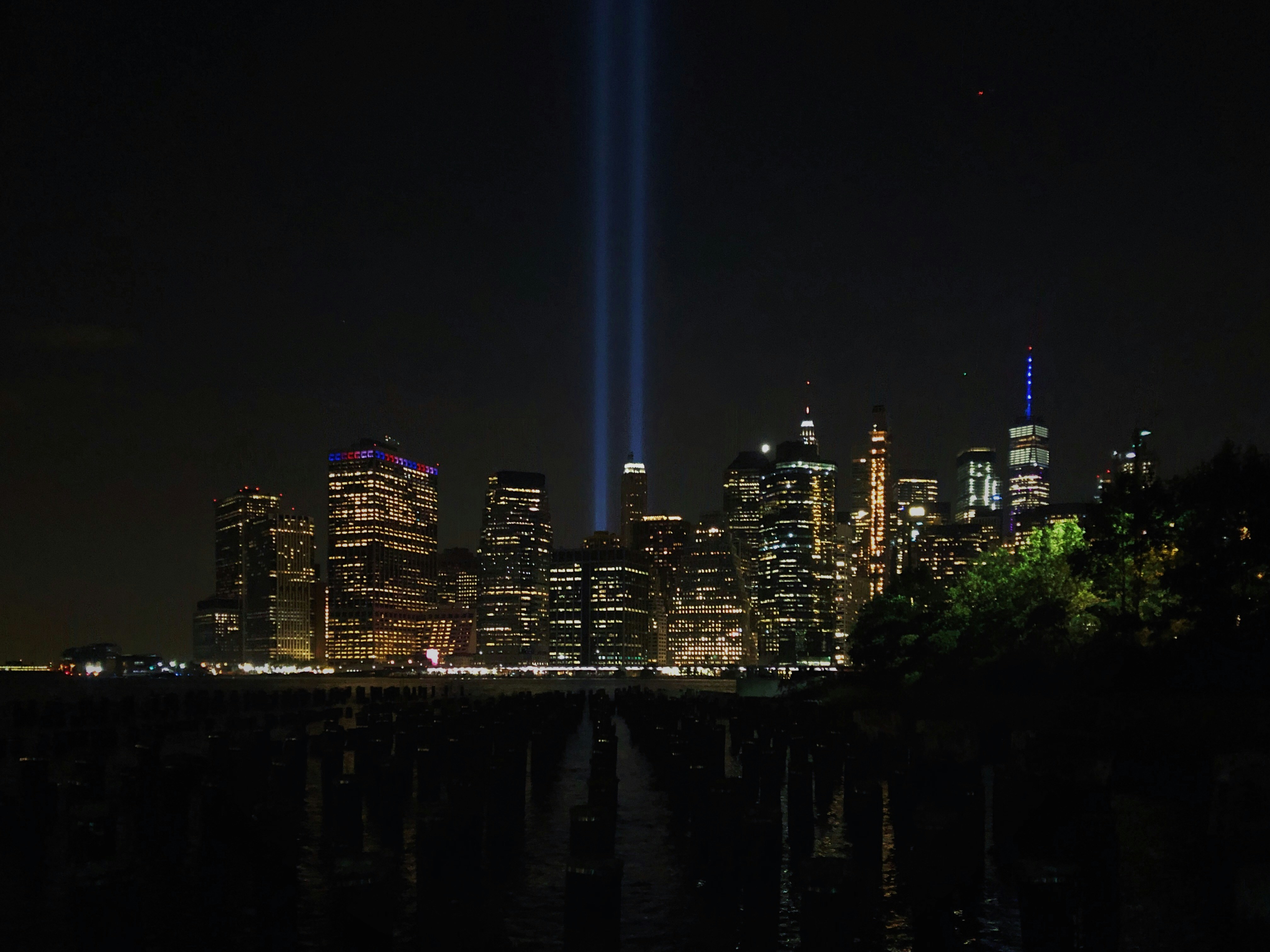 lighted cityscape at nighttime