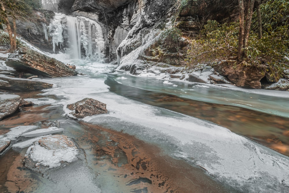 time lapse photography of river