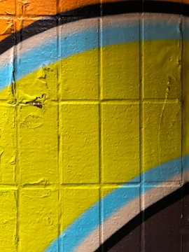A vibrant wall mural showcasing bold graphics in an office.
