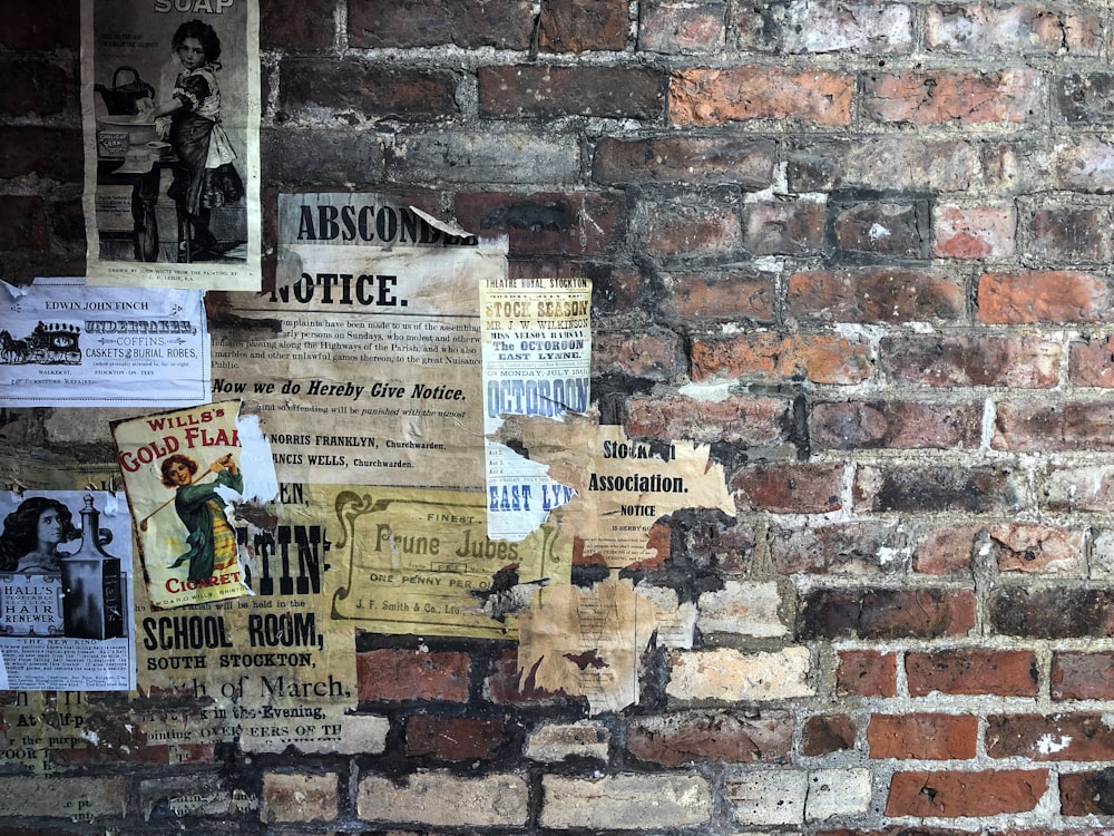 assorted signage on wall