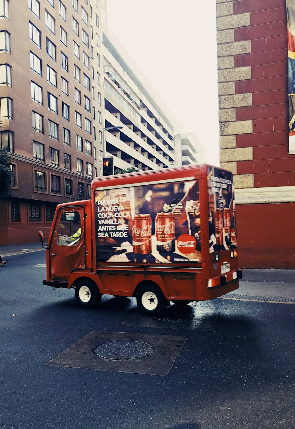 red Coca-Cola delivery van