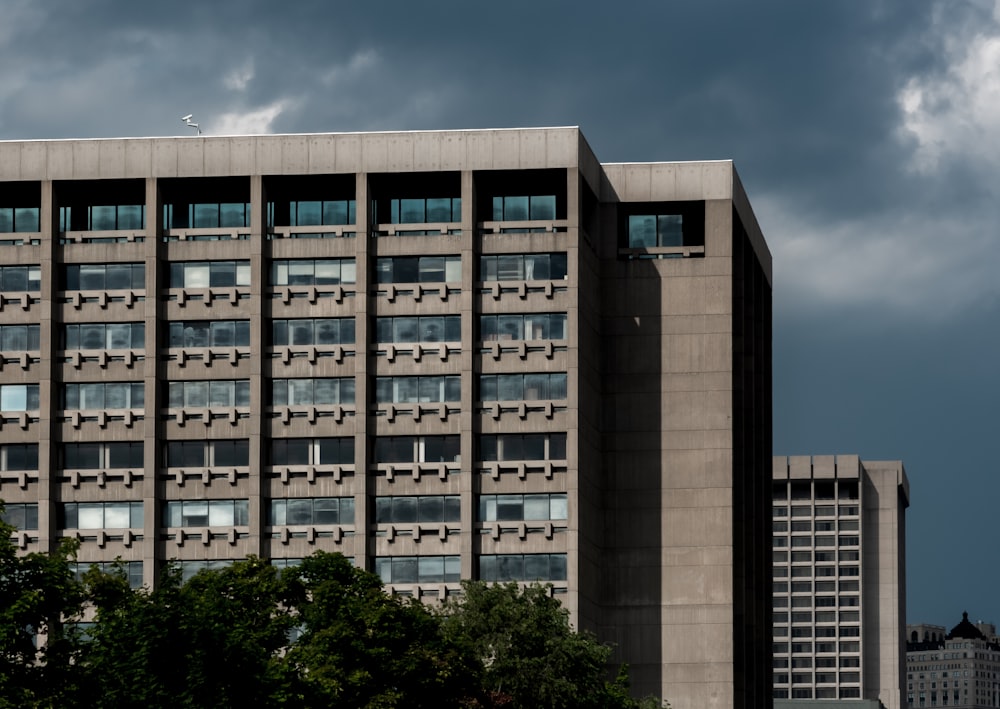 architectural photography of gray building