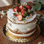 baked strawberry cake