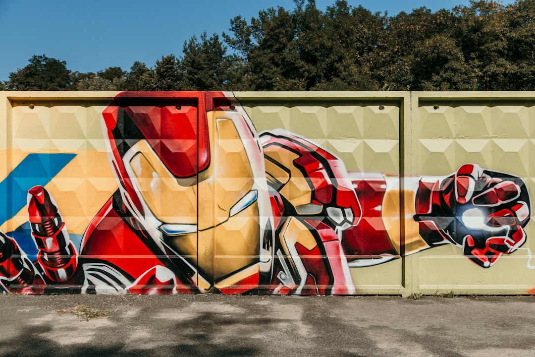Iron Man graffiti, UKRAINE. Kiev. 2019. Kiev Children