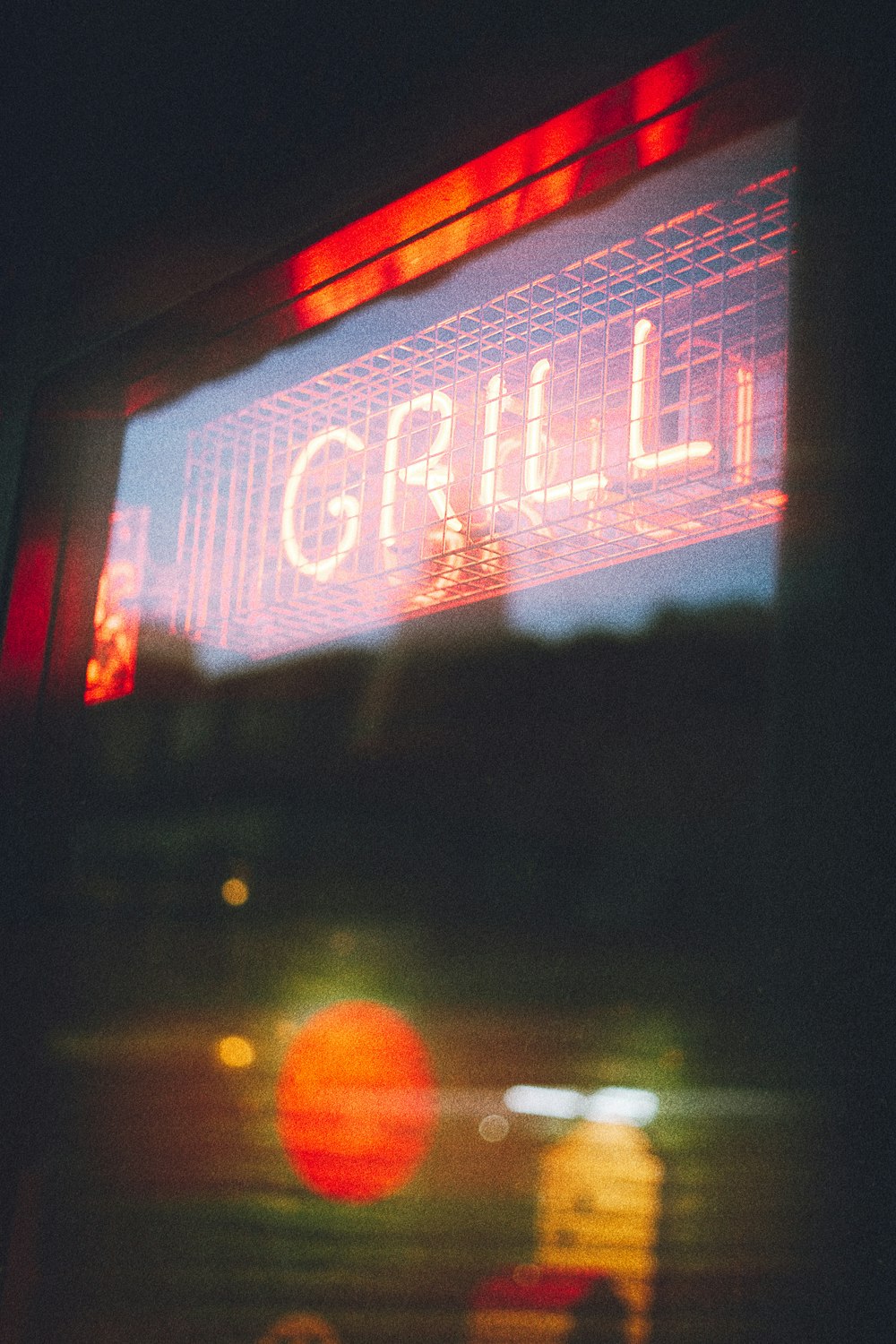 red Grill LED signage