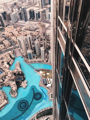 white painted buildings aerial scenery