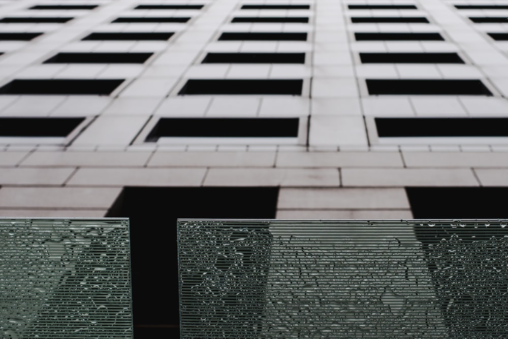 a close up of a building with a lot of windows