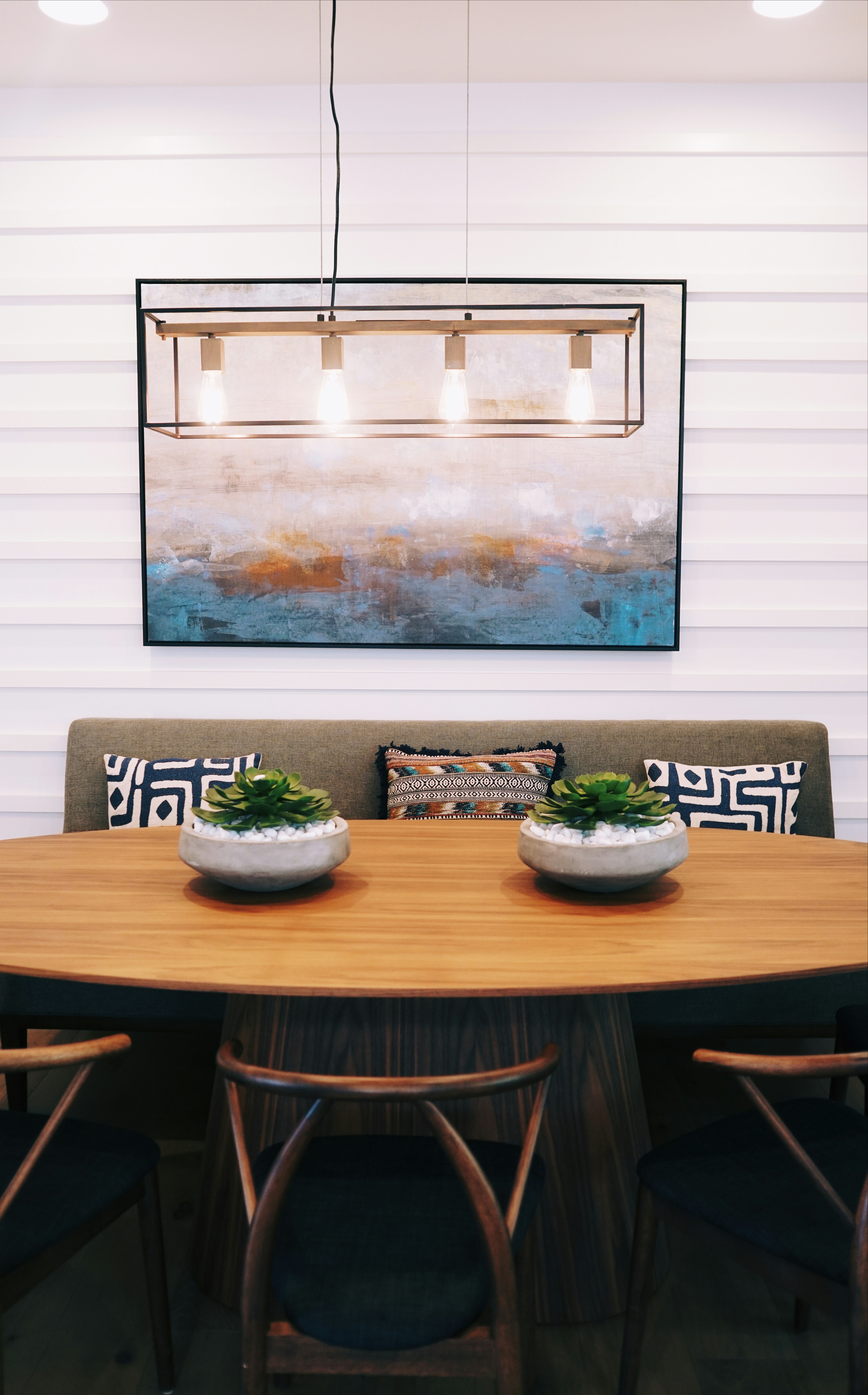 oval brown wooden table