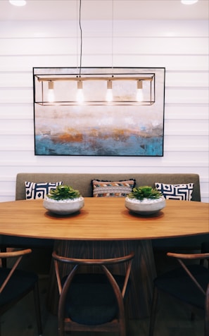 oval brown wooden table