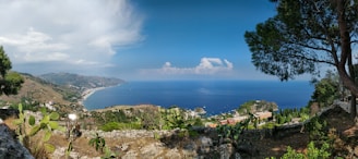 A panoramic view of the Isla Isabel coastline with lush greenery meeting the ocean.