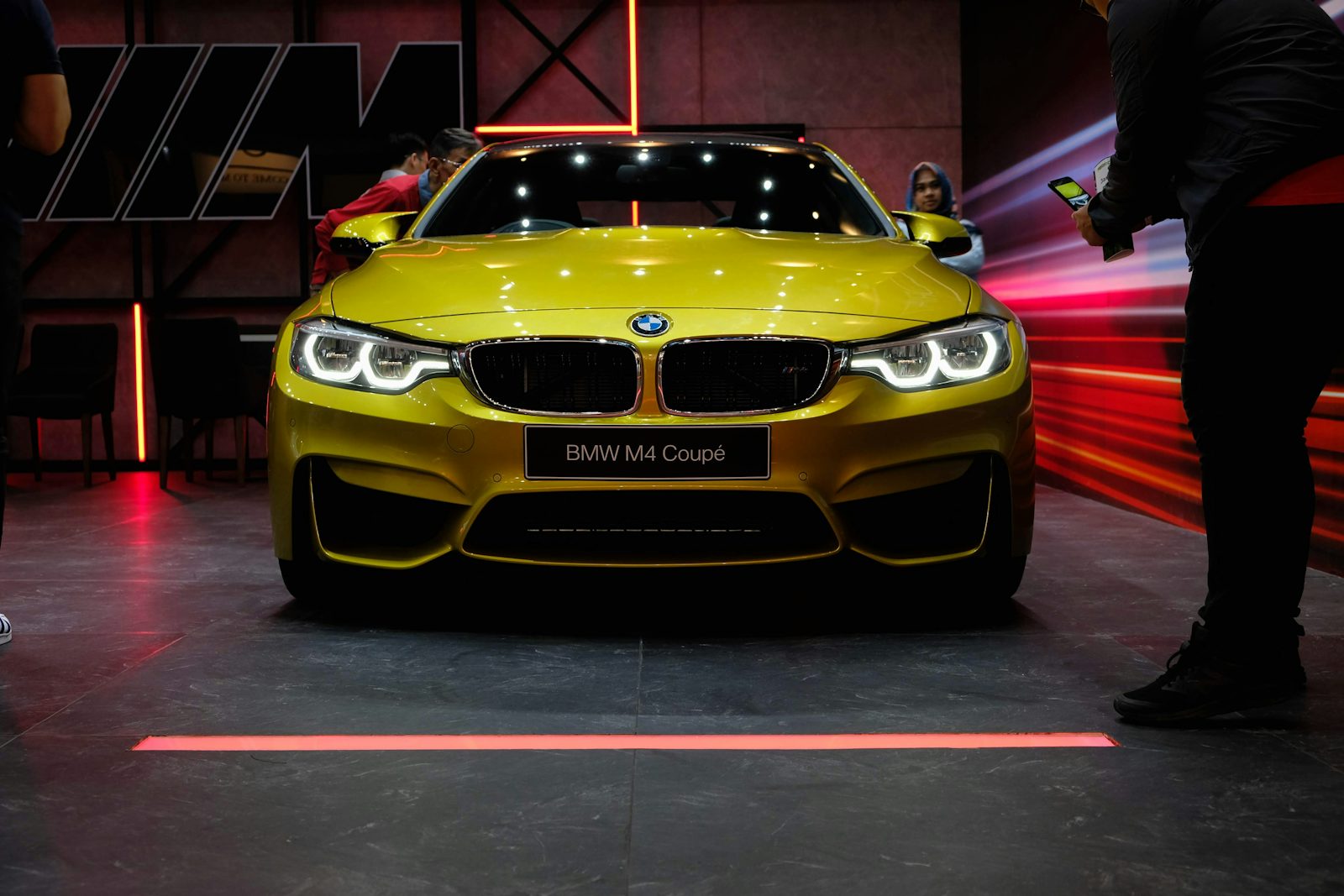 Luxury car dealership night