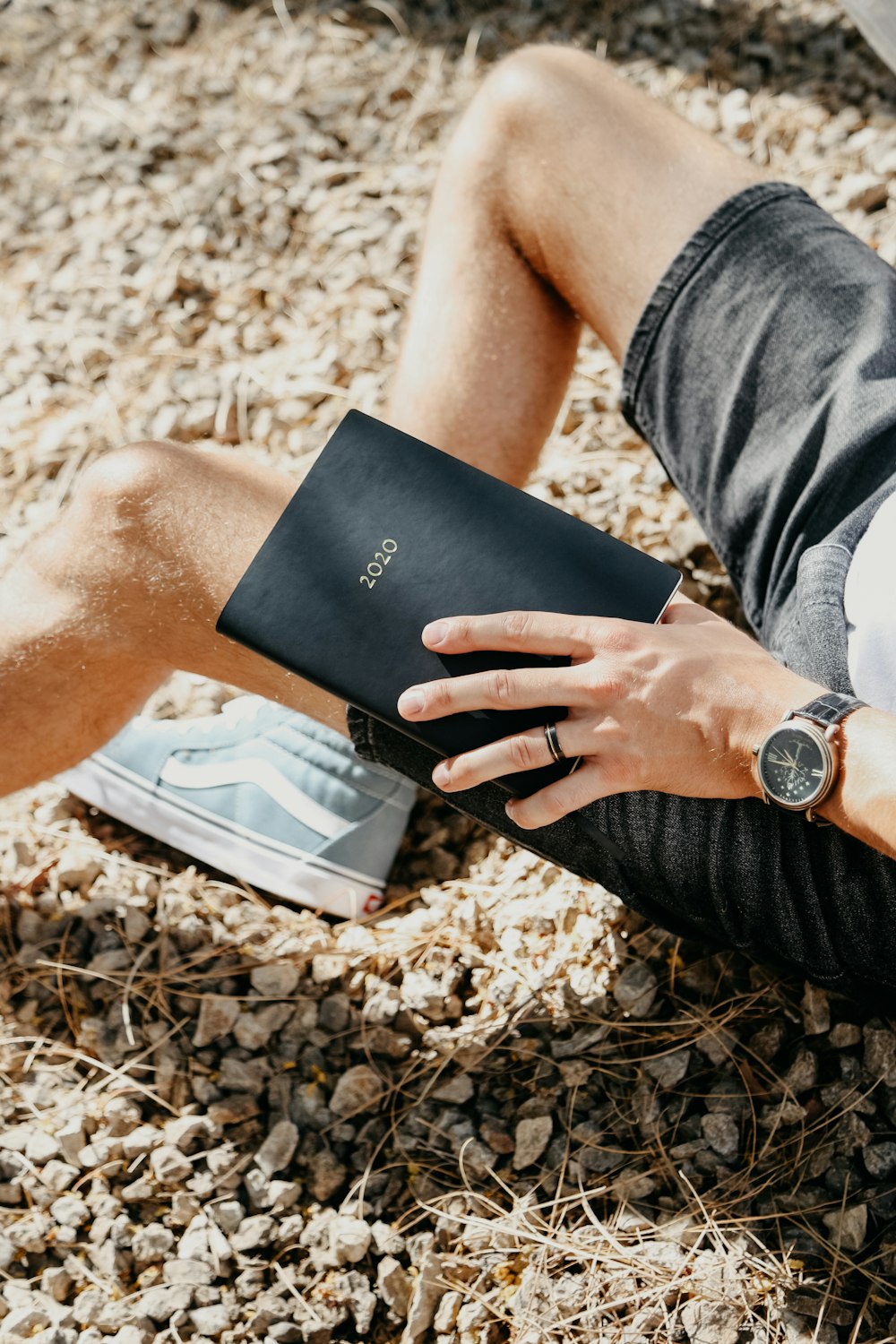 person holding book