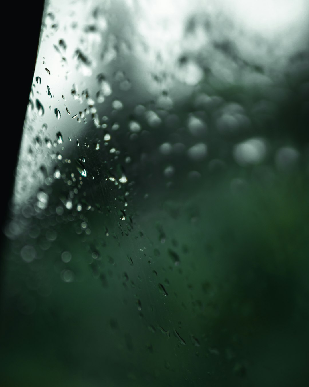 closeup photo of glass panel with raindrops