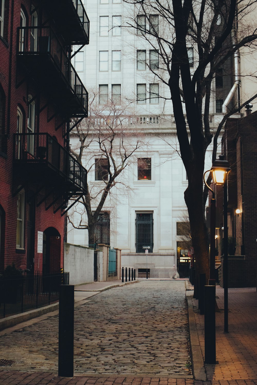 empty road between buildings during day