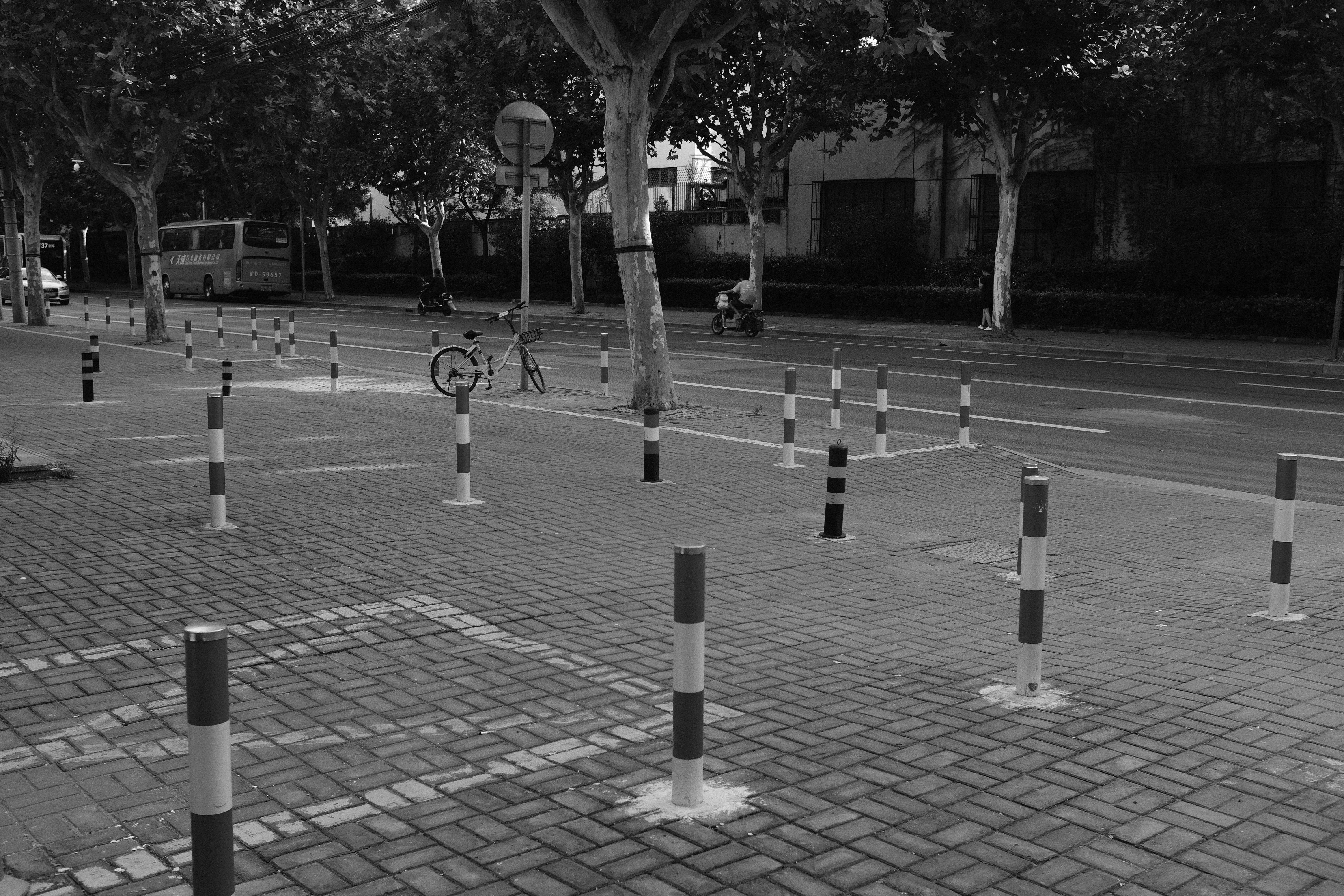 grayscale photography of road