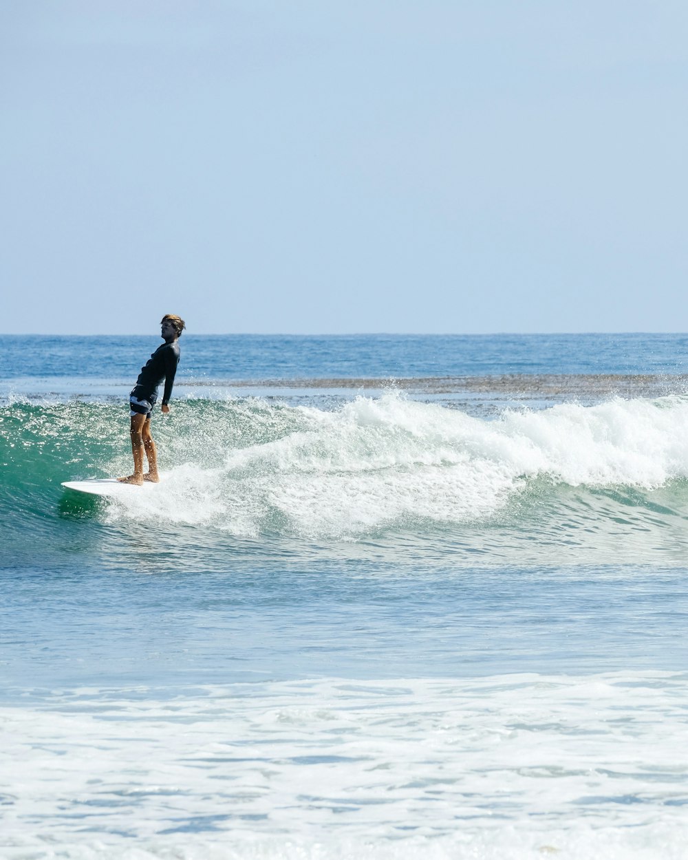 person standing on surfboard