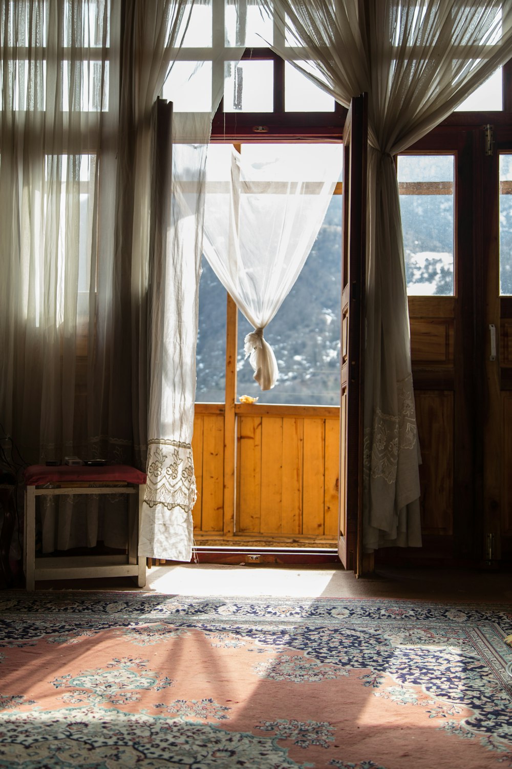 white window curtain