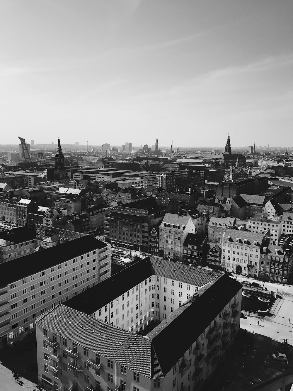 a black and white photo of a city